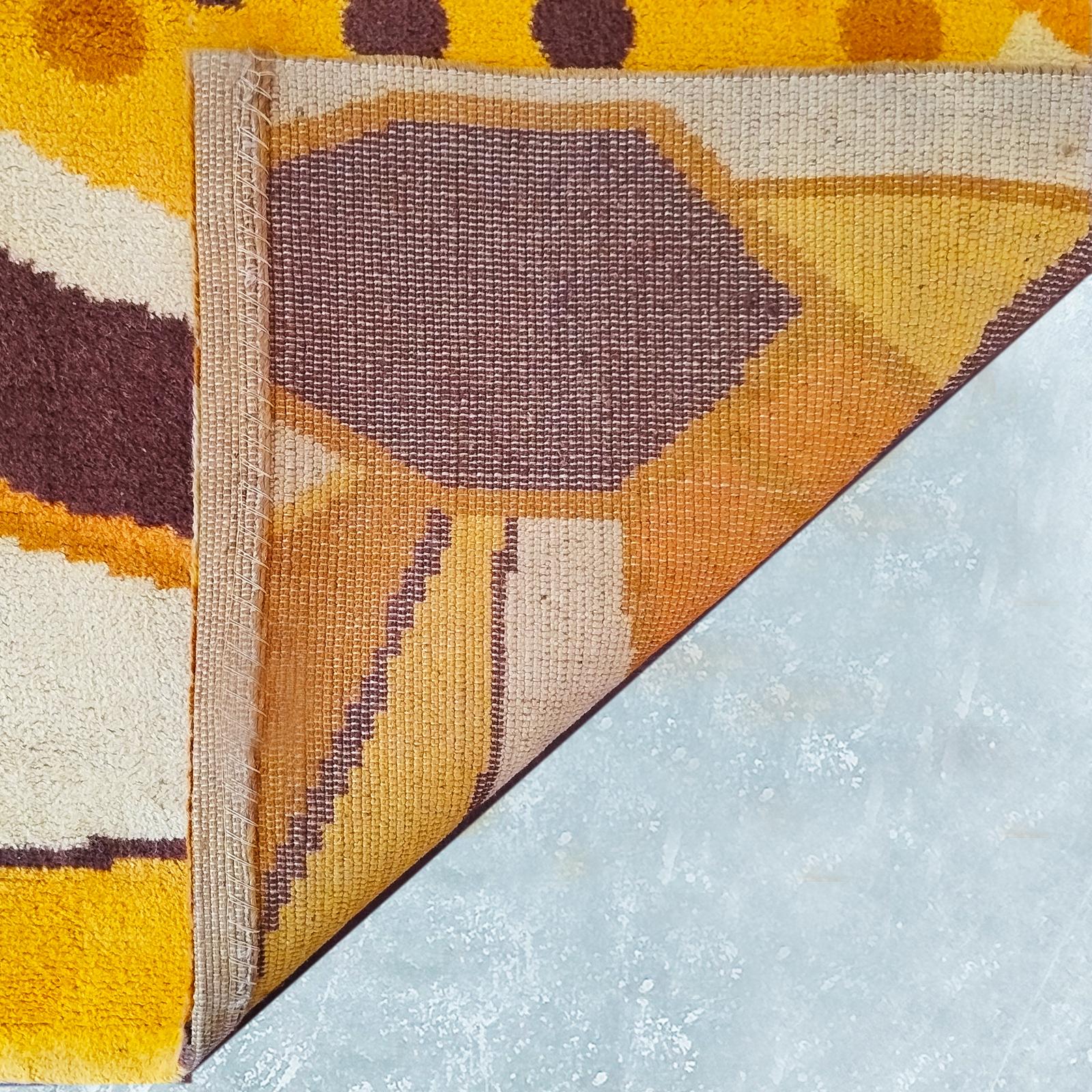 1950er Jahre Konstruktivistischer Mechanischer Futuristischer Teppich/Wandteppich. Hergestellt in Frankreich im Angebot 4