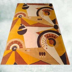 1950s Constructivist Mechanical Futuristic Rug/Tapestry. Made in France