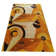Retro 1950s Constructivist Mechanical Futuristic Rug/Tapestry. Made in France