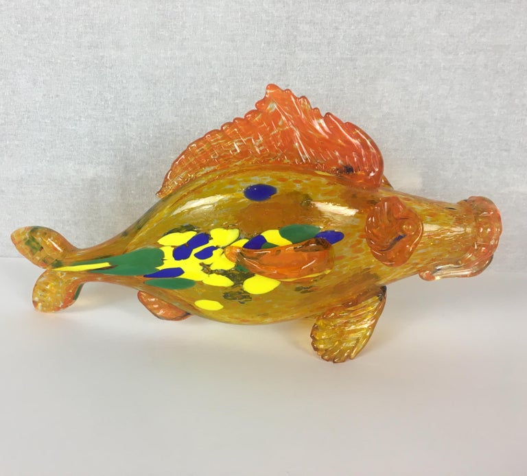 Murano Flecked Art Glass Fish, circa 1950s For Sale at 1stDibs