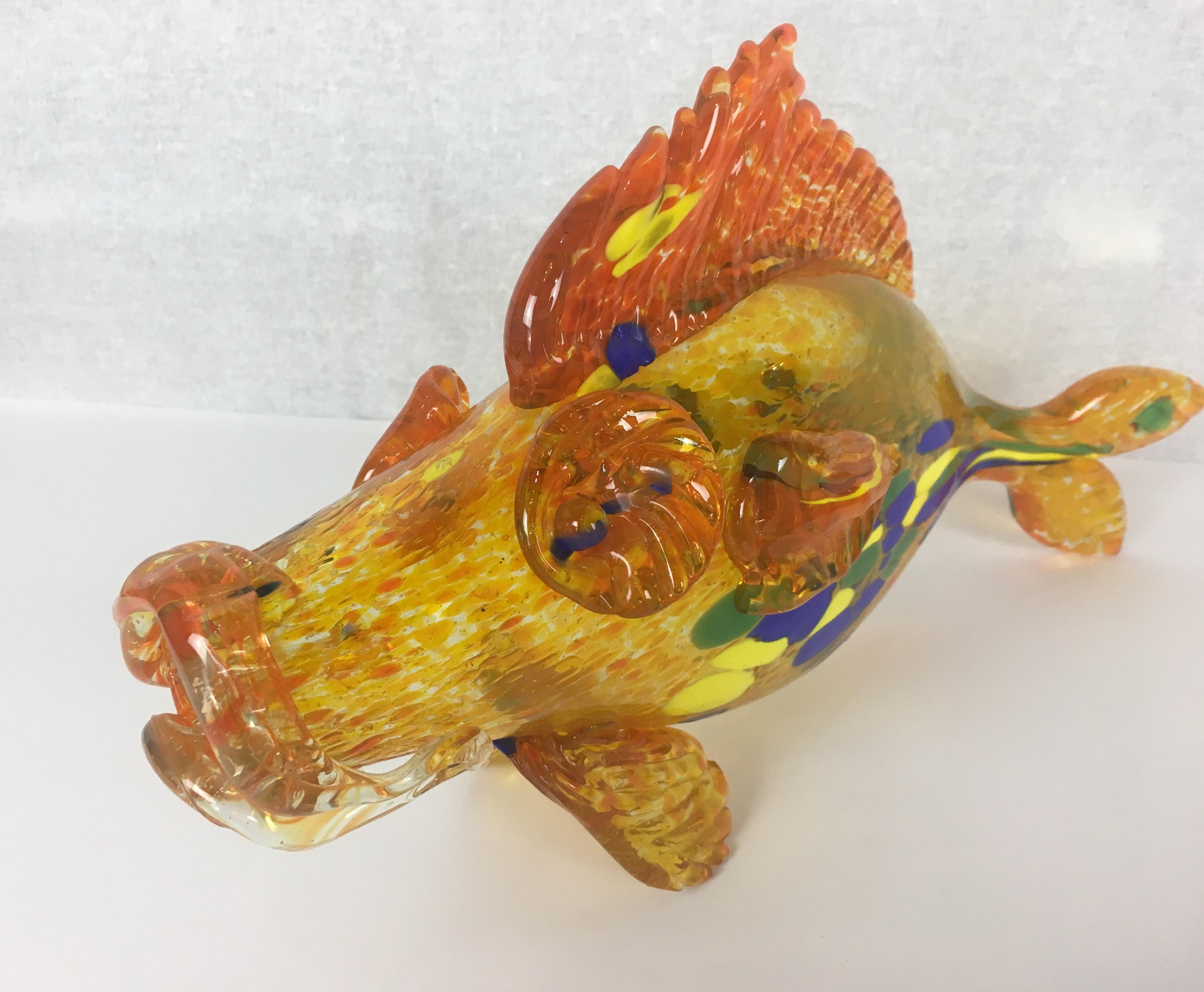 Murano Flecked Art Glass Fish, circa 1950s For Sale 2