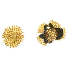 1950s Convertible Gold and Enamel Earrings