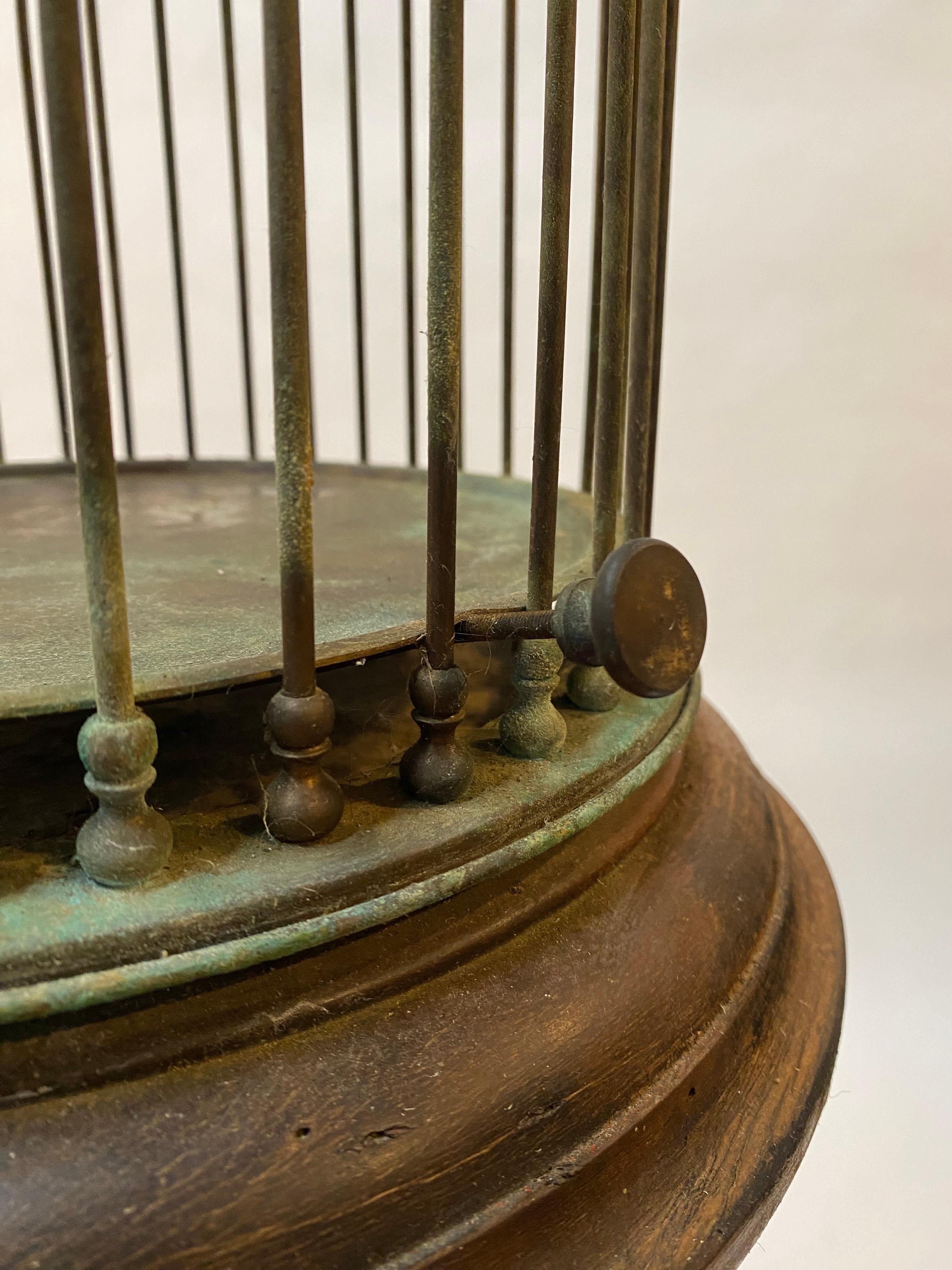 1950s Copper and Fruitwood Onion Dome Italian Birdcage 5