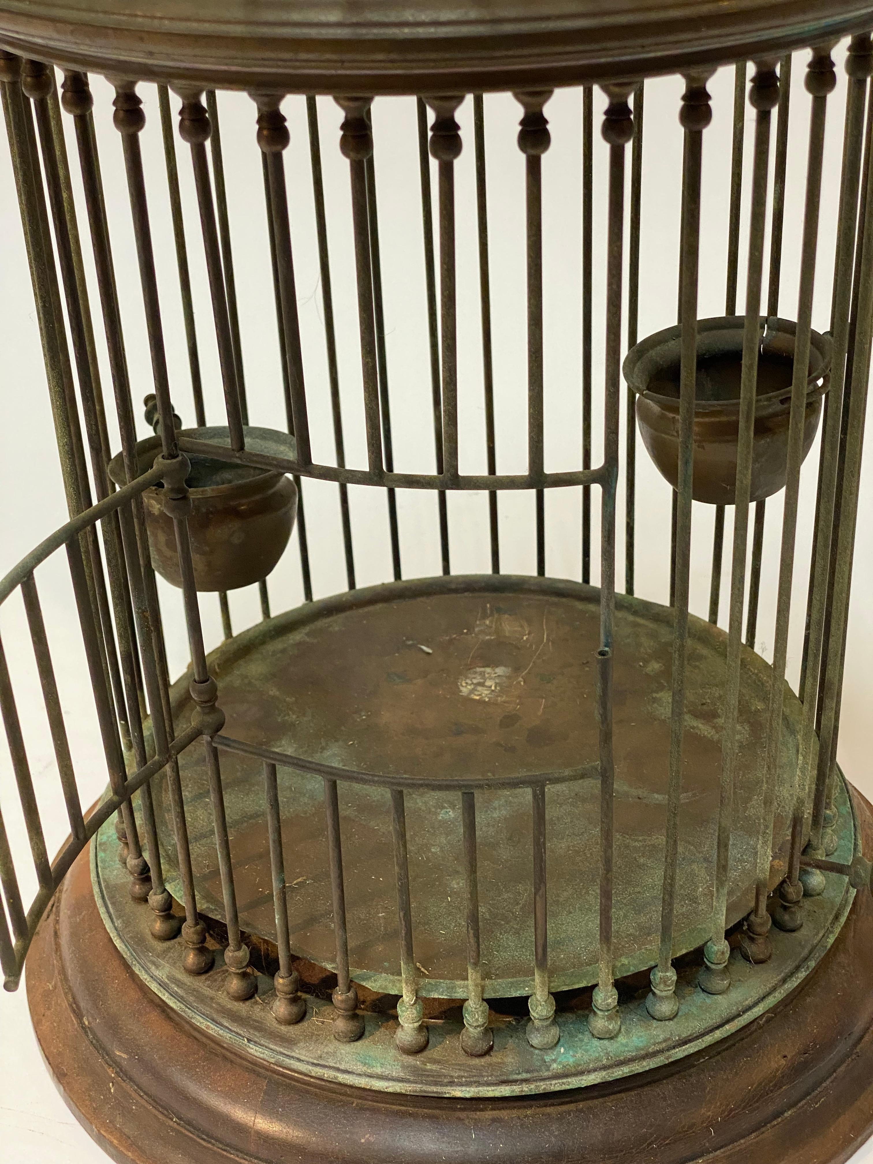1950s Copper and Fruitwood Onion Dome Italian Birdcage 2