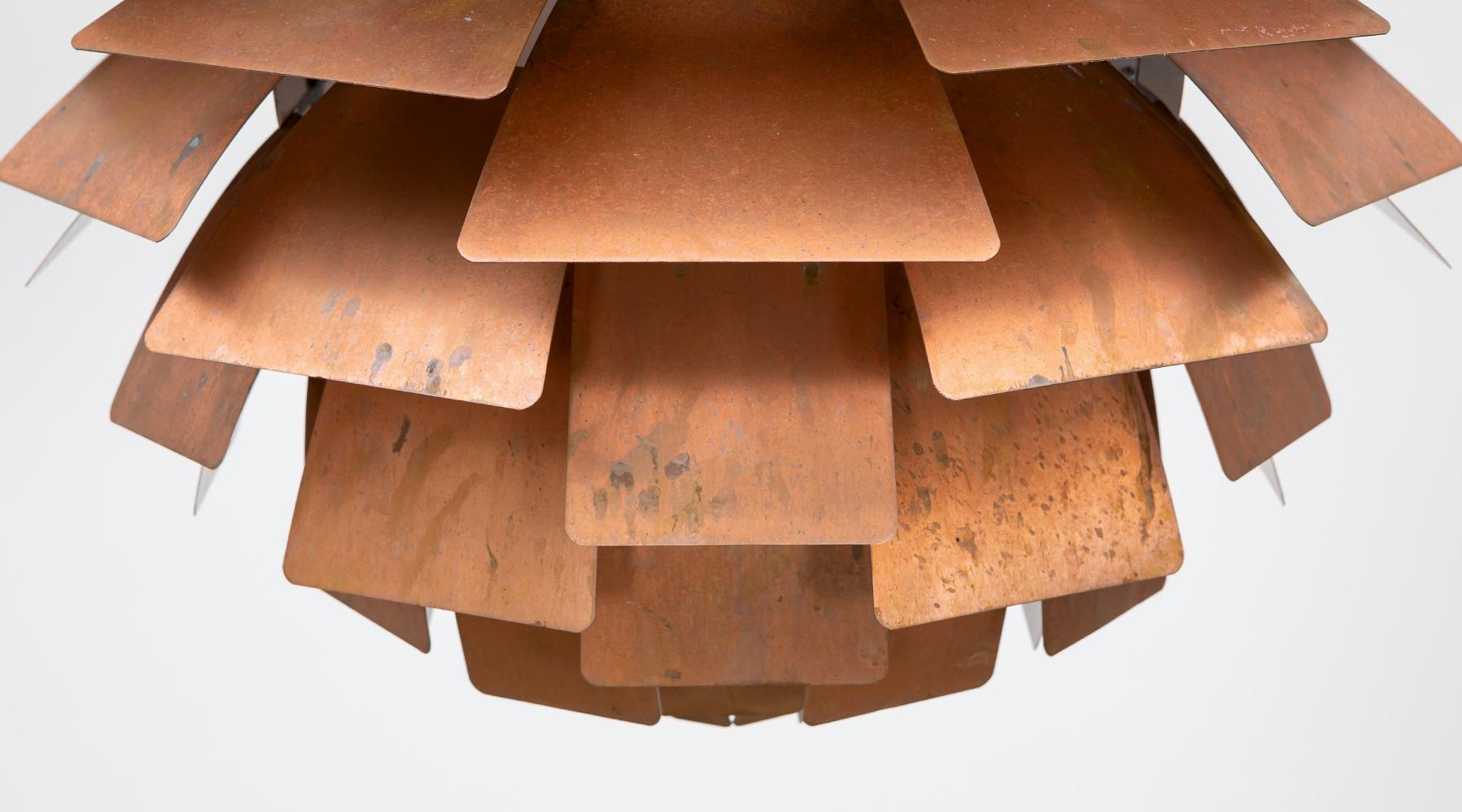 Mid-Century Modern 1950s Copper Ceiling Lamp 'Artichoke' by Poul Henningsen 'a'