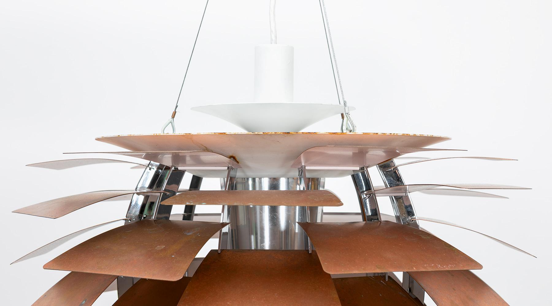 Mid-20th Century 1950s Copper Ceiling Lamp 'Artichoke' by Poul Henningsen 'a'