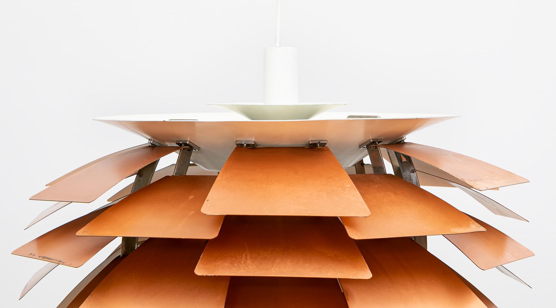Mid-Century Modern 1950s Copper Ceiling Lamp 'Artichoke' by Poul Henningsen