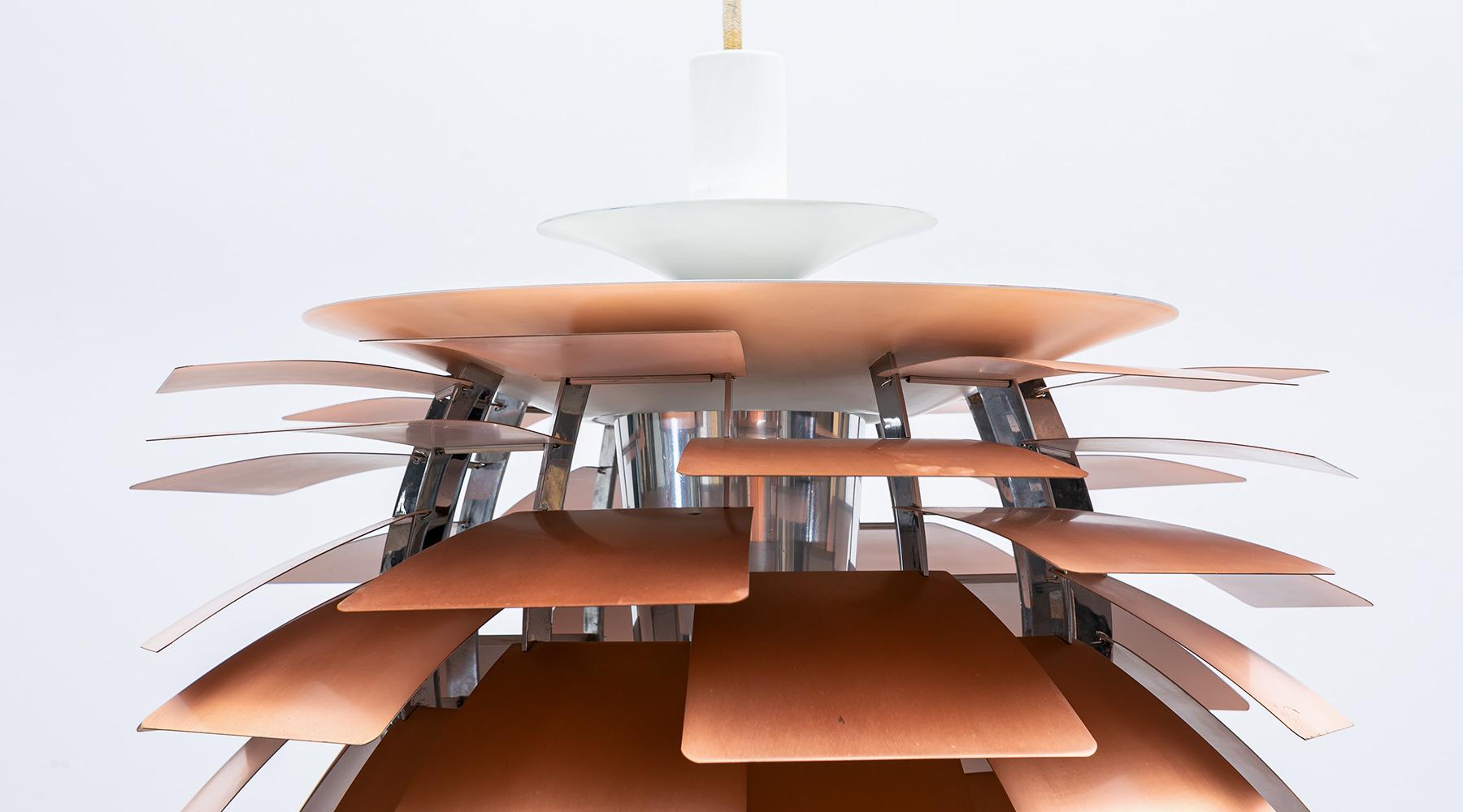 Mid-Century Modern 1950s Copper Ceiling Lamp 'Artichoke' by Poul Henningsen For Sale