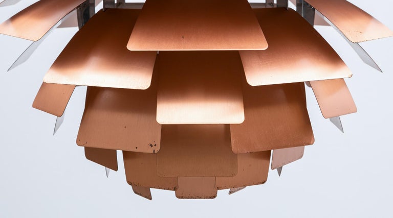 Danish 1950s Copper Ceiling Lamp 'Artichoke' by Poul Henningsen For Sale