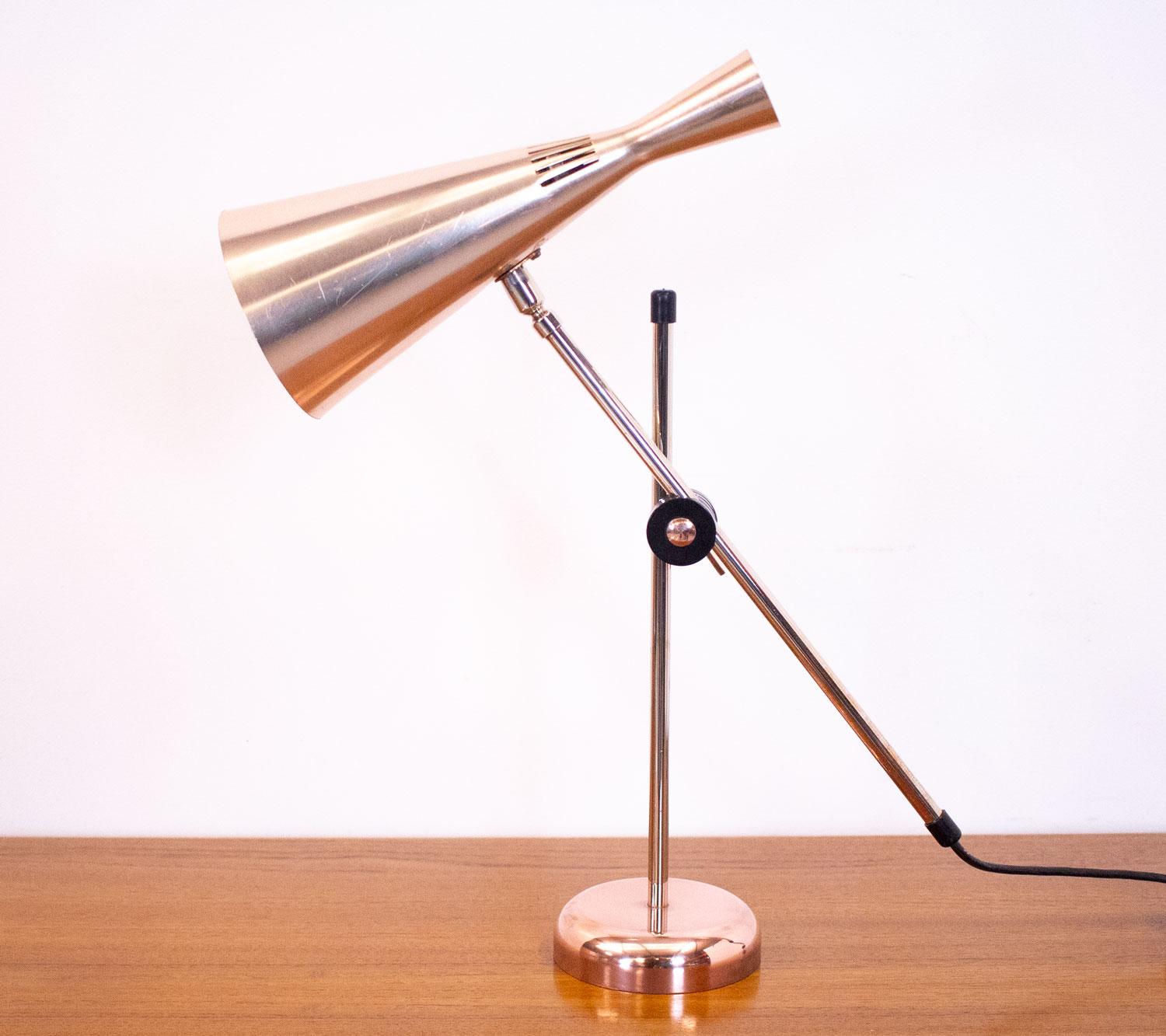 British 1950s Copper Desk Lamp by G A Scott for Maclamp For Sale
