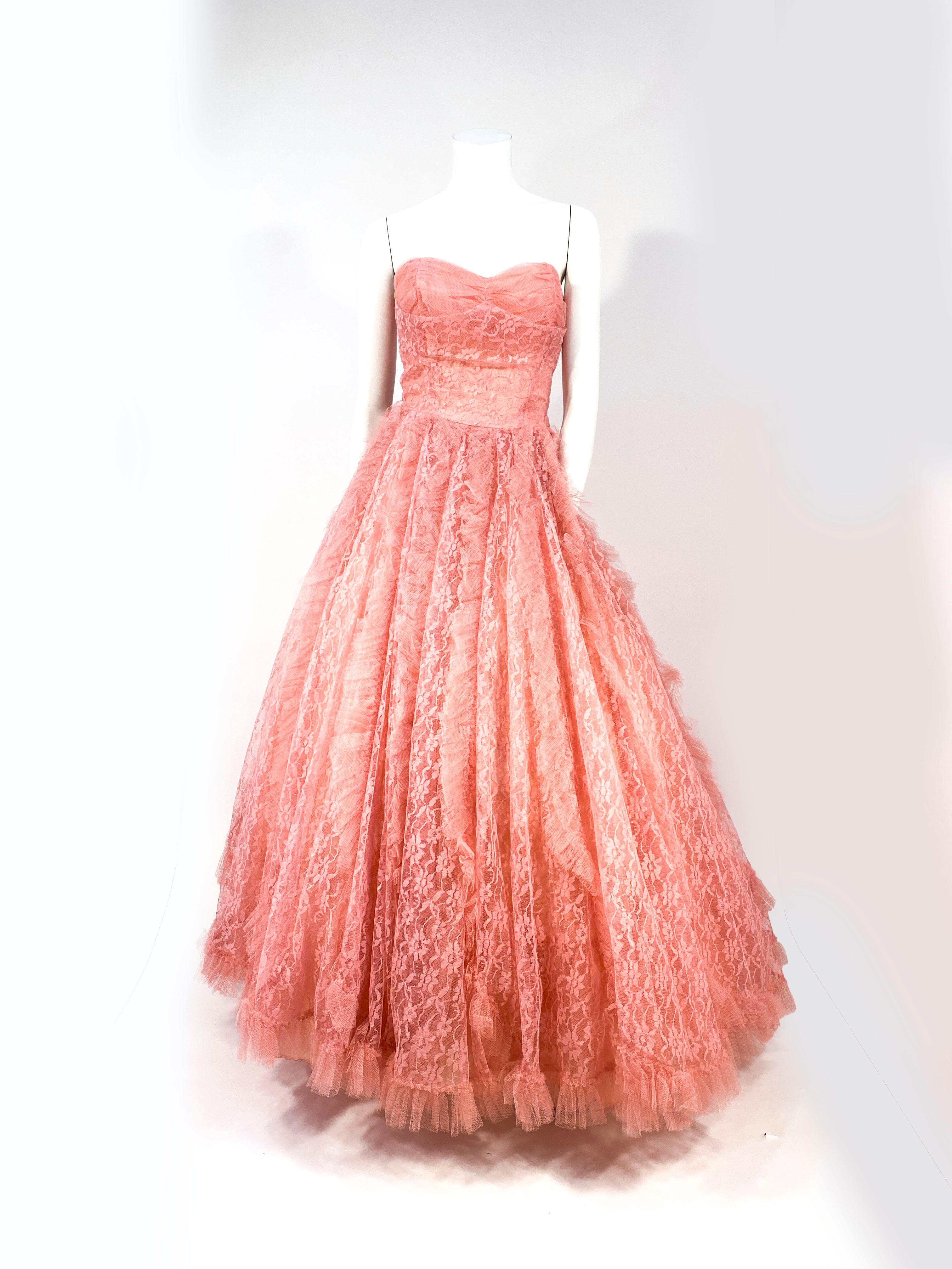 coral lace dress