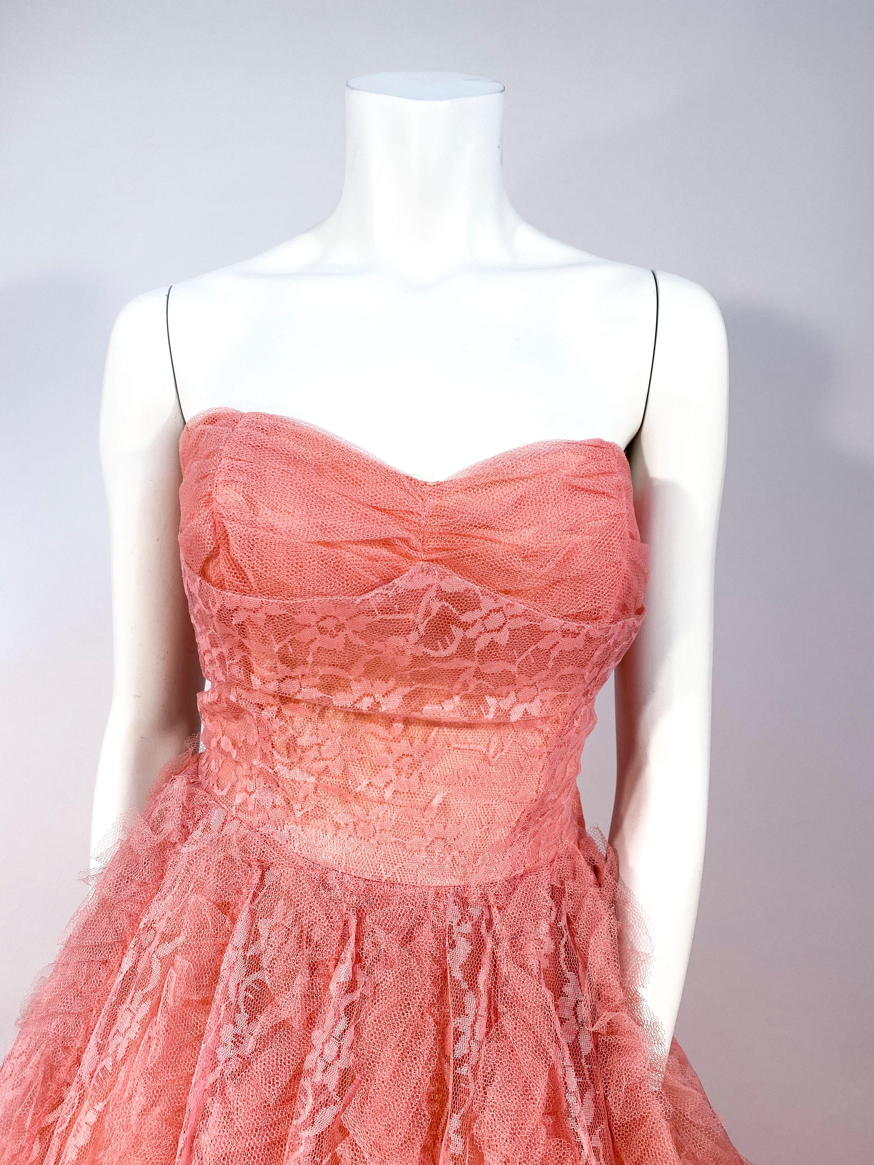 coral ball gown