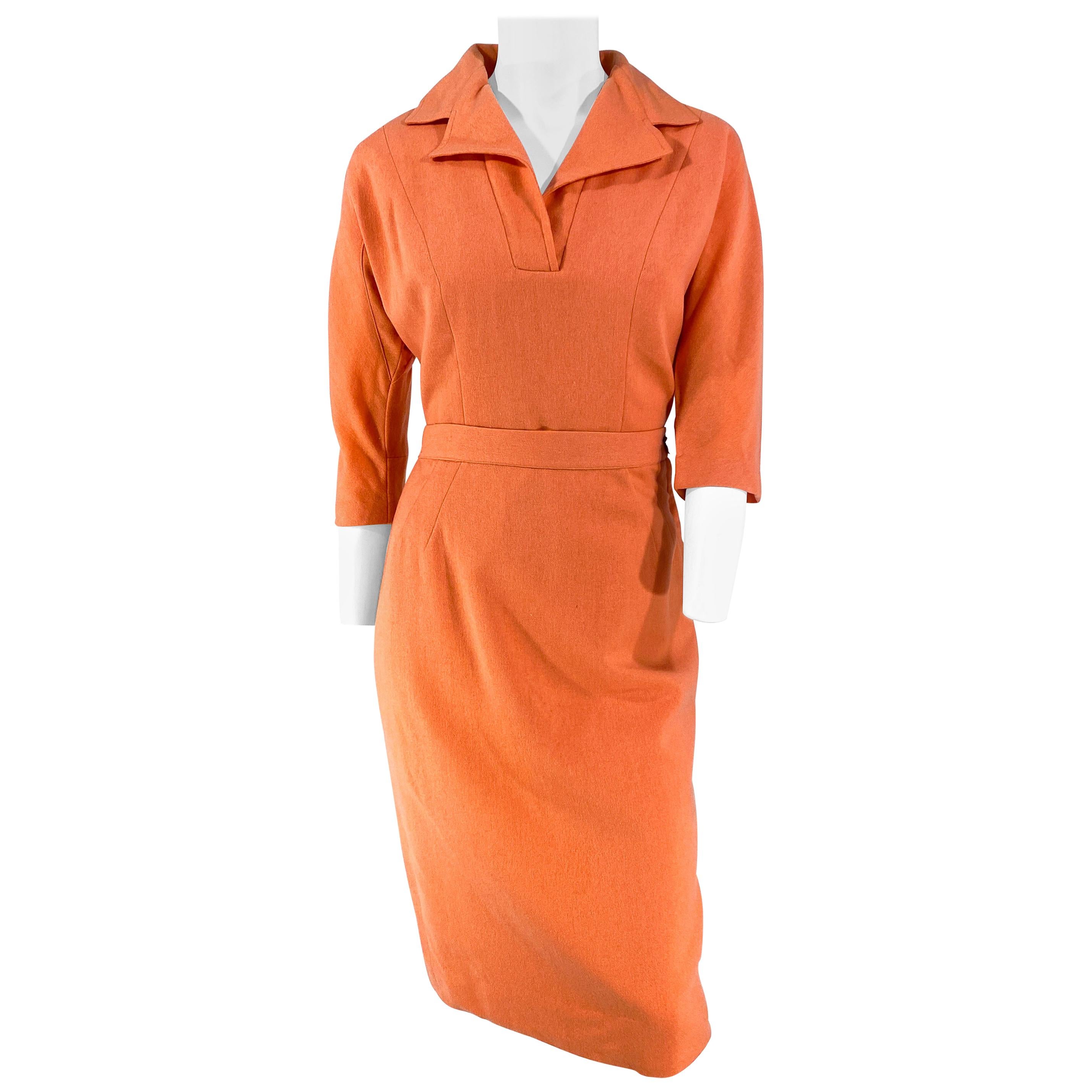 1950s Coral Light Wool Two-Piece Day Suit