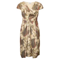 1950s Corona Vienna Gold Green and Red Paisley Lame Dress