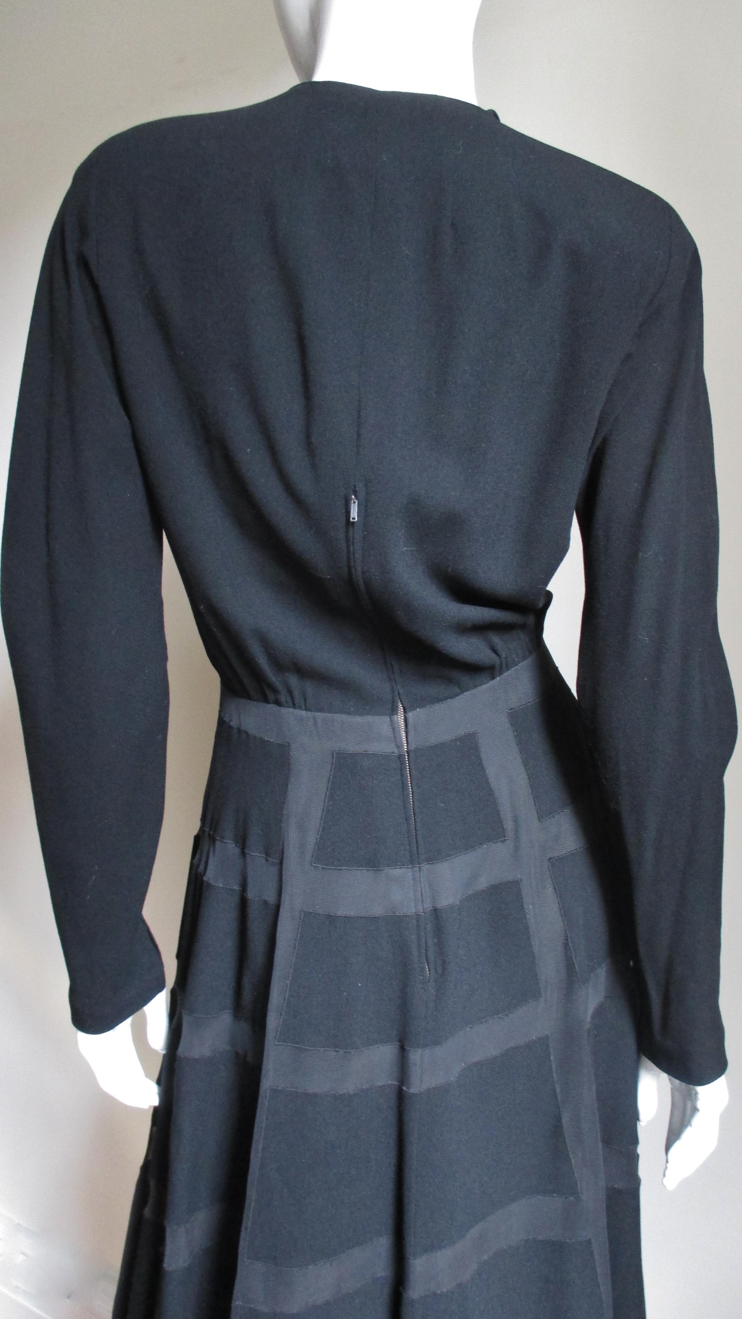 Lanvin Designer Antonio Castillo 1950s Geometric Skirt Dress For Sale 4