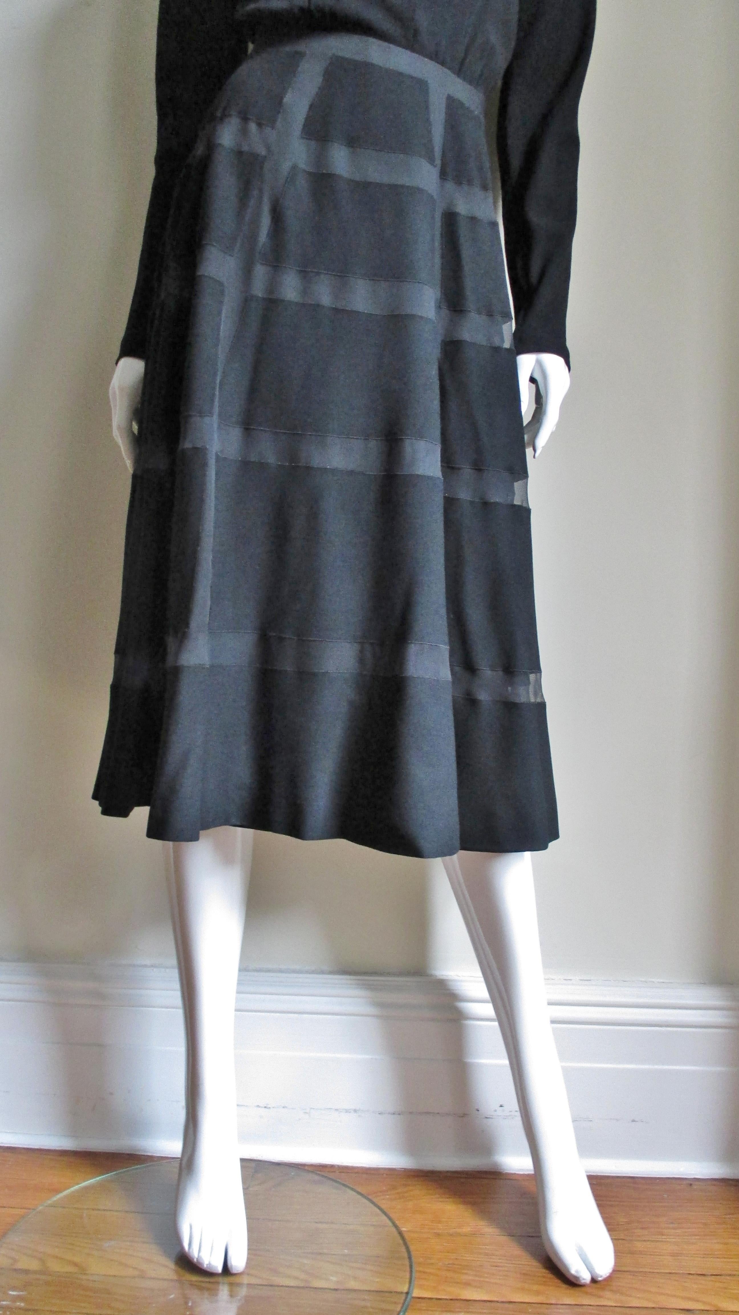 Lanvin Designer Antonio Castillo 1950s Geometric Skirt Dress In Good Condition For Sale In Water Mill, NY