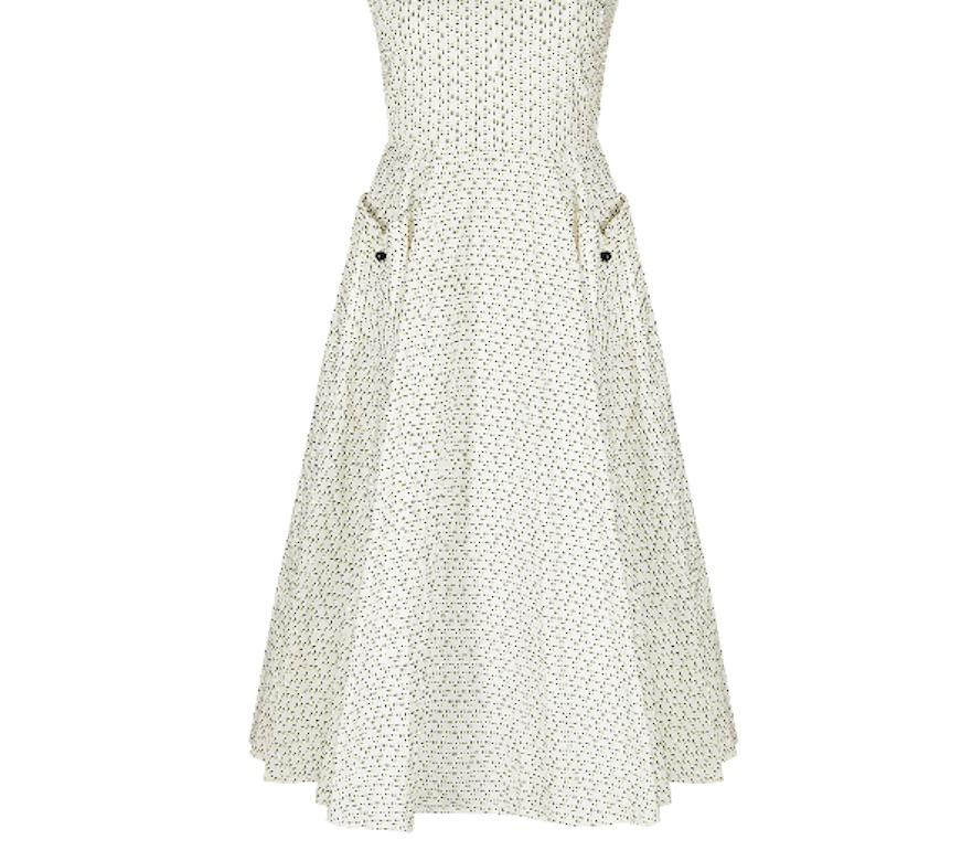 Women's 1950s Cotton Abstract Print Dress For Sale