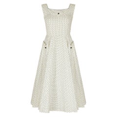 1950s Cotton Abstract Print Dress