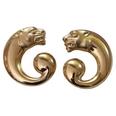 Cougar-Ohrclips aus 14 Karat Gold aus den 1950er Jahren