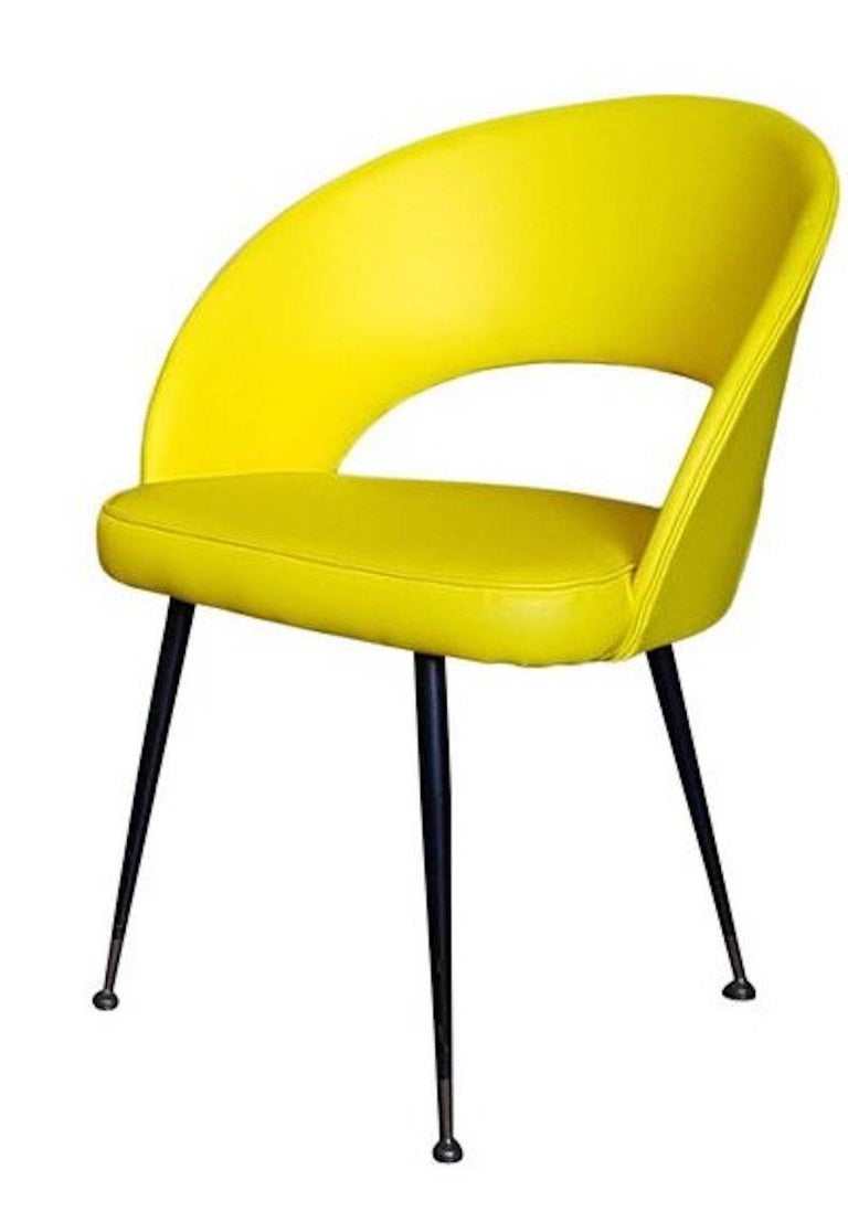 1950s Pair of Yellow Armchairs For Sale at 1stDibs