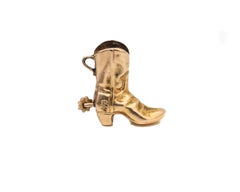 1950s Cowboy Boot Charm in 14 Karat Yellow Gold