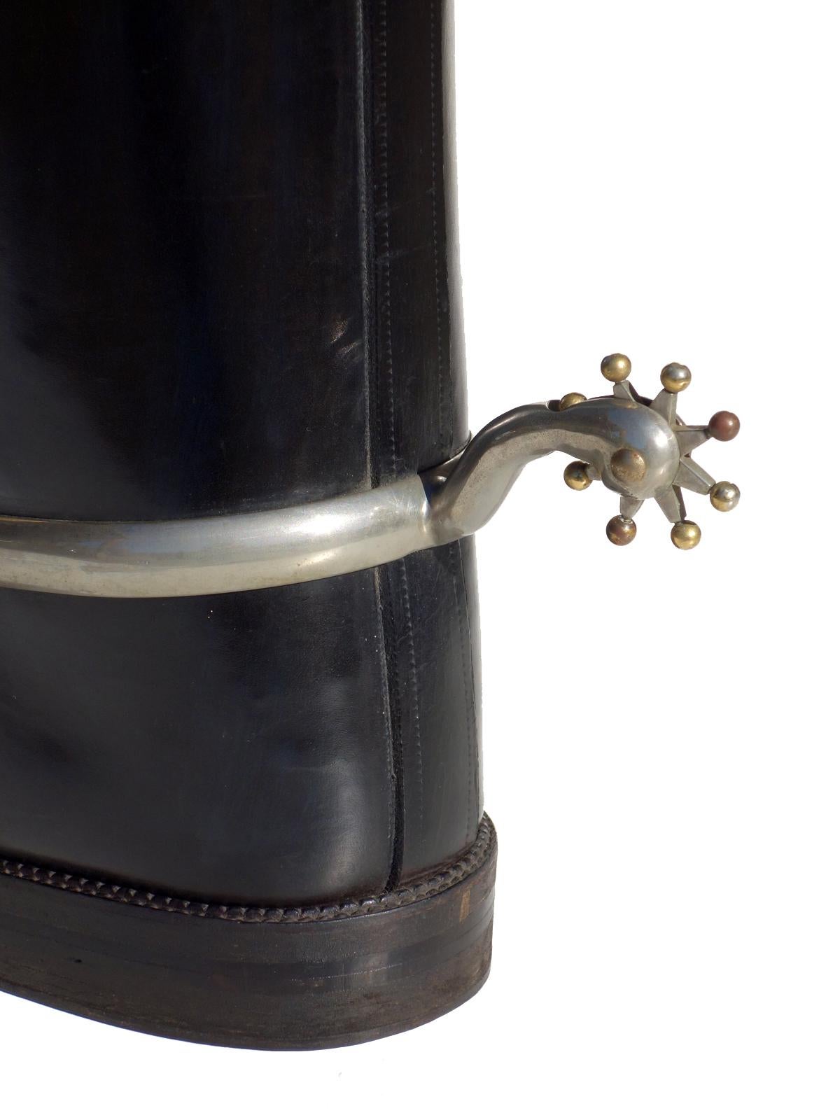 Mid-Century Modern 1950s Cowboy Boots Leather Umbrella Stand For Sale