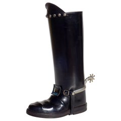 Retro 1950s Cowboy Boots Leather Umbrella Stand