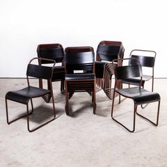 1950's COX Tubular Blood Red Metal Dining Chairs, Good Quantity Available