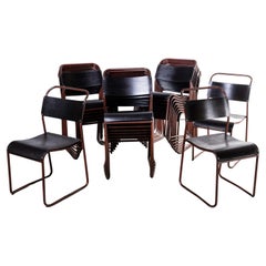 1950's COX Tubular Blood Red Metal Dining Chairs, Good Quantity Available