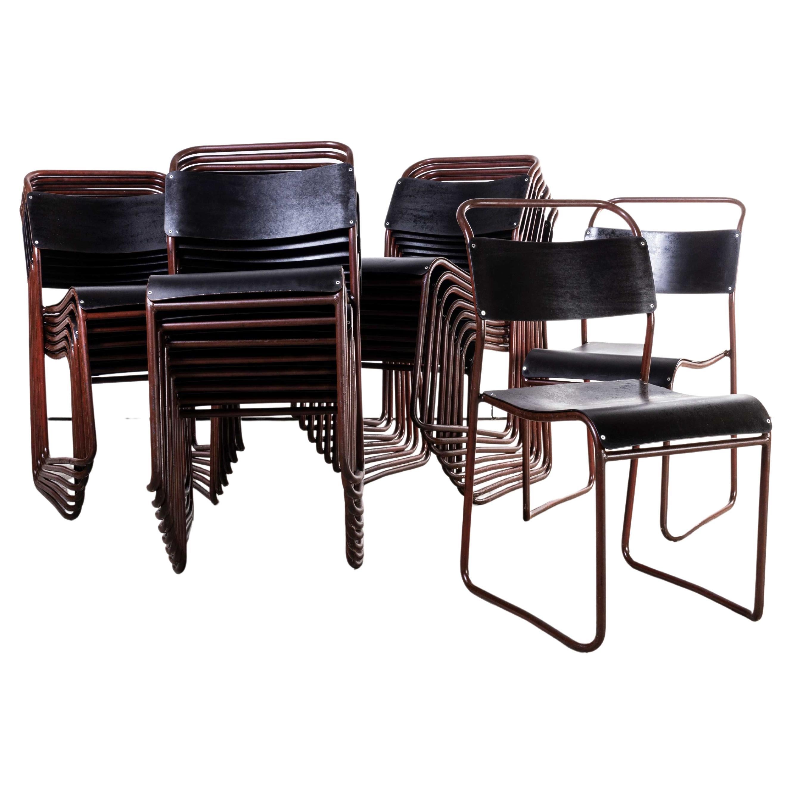 1950's Cox Tubular Red Metal Dining Chairs Set Of Six For Sale at 1stDibs