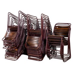 1950's Cox Tubular Metal Slatted Dining Chairs - Good Quantity Available