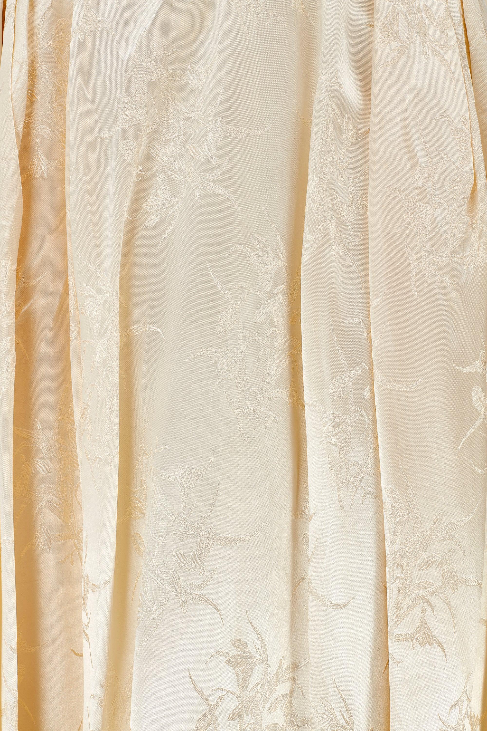 Vestido de novia floral en jacquard crema de los años 50 en Excelente estado para la venta en London, GB