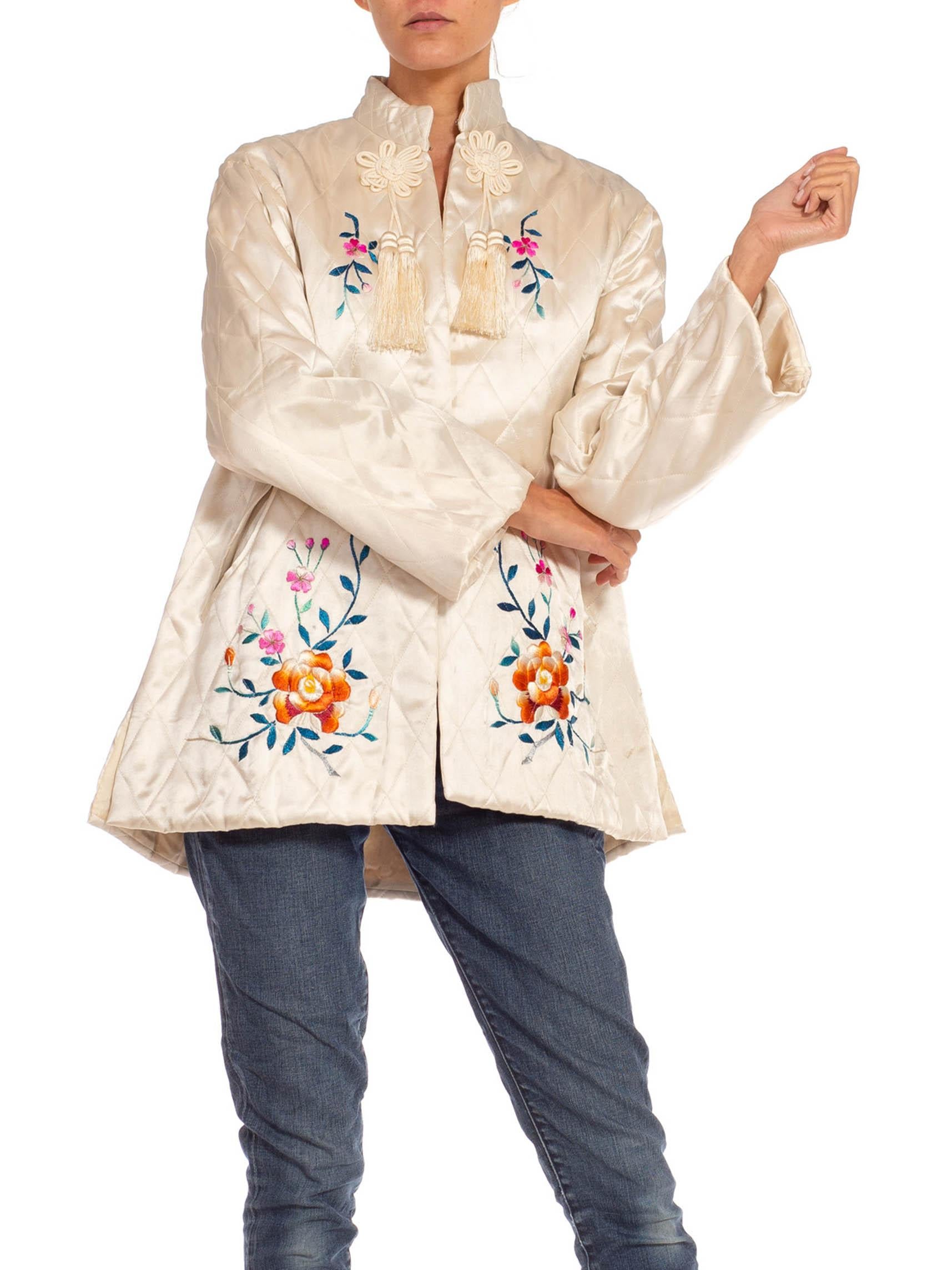 satin quilted bed jacket
