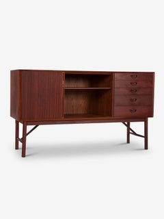 1950s Credenza in Teak with Tambour Doors by Peter Hvidt