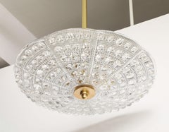 1950's Crystal and Brass Chandelier by Carl Fagerlund for Orrefors