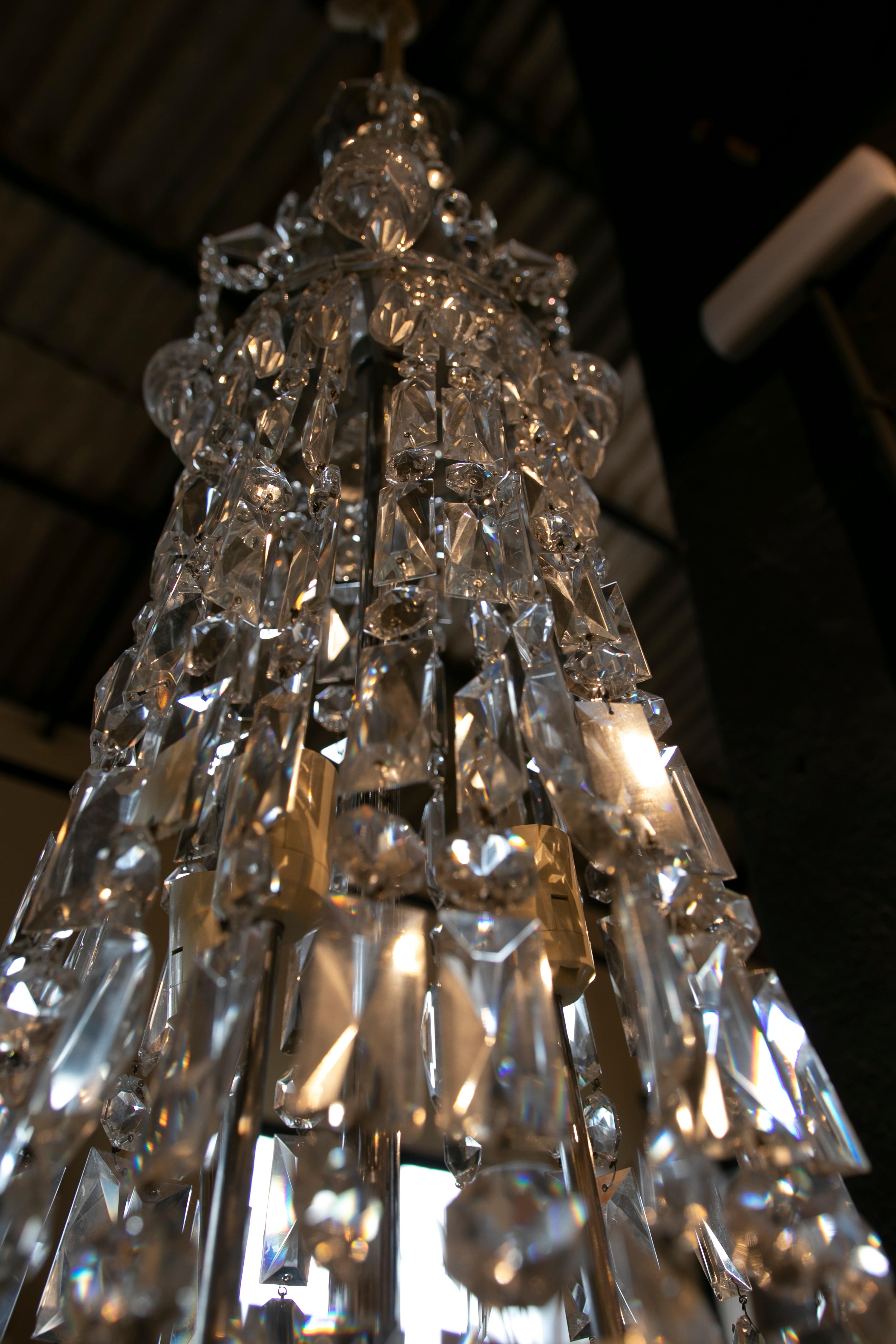 Lampada da soffitto in cristallo anni '50 in vendita 5