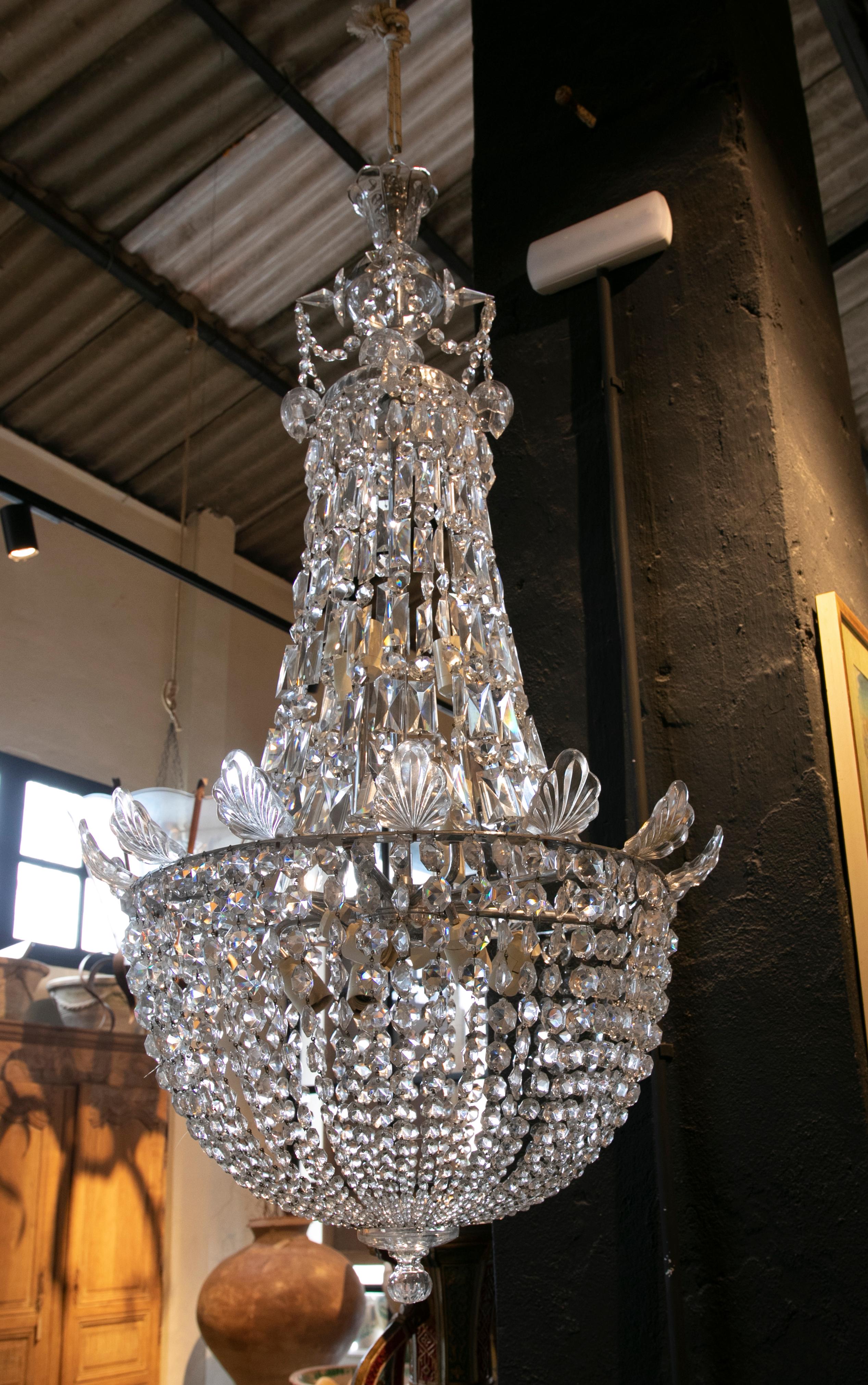 1950s Crystal Ceiling Lamp.