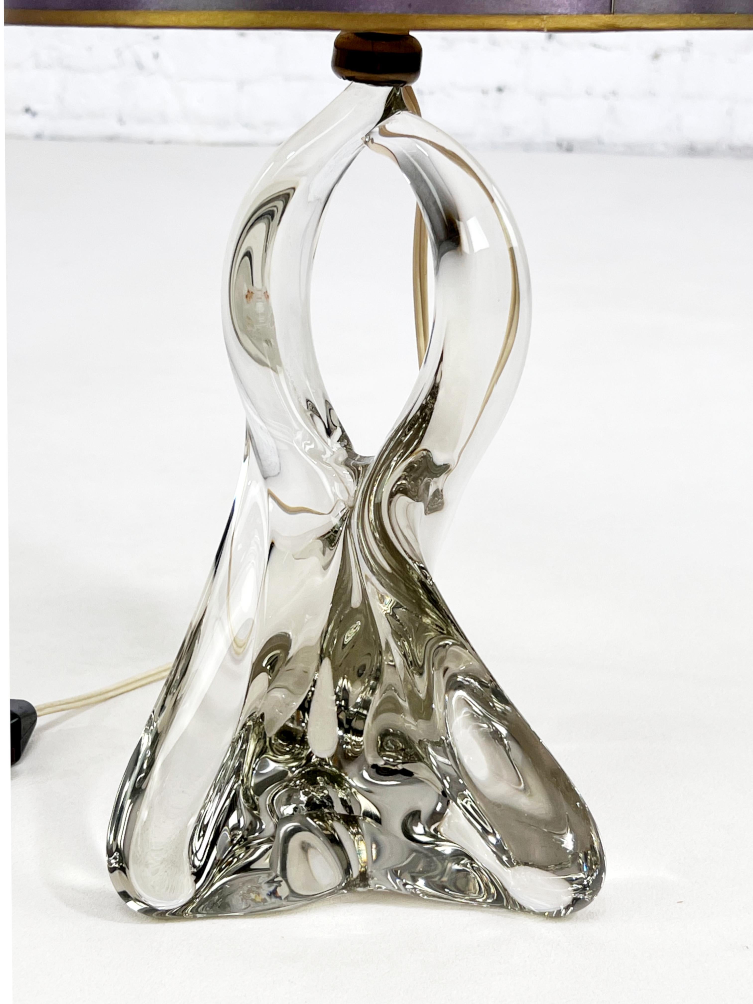 Lampe de table en cristal des années 1950 Bon état - En vente à Tourcoing, FR