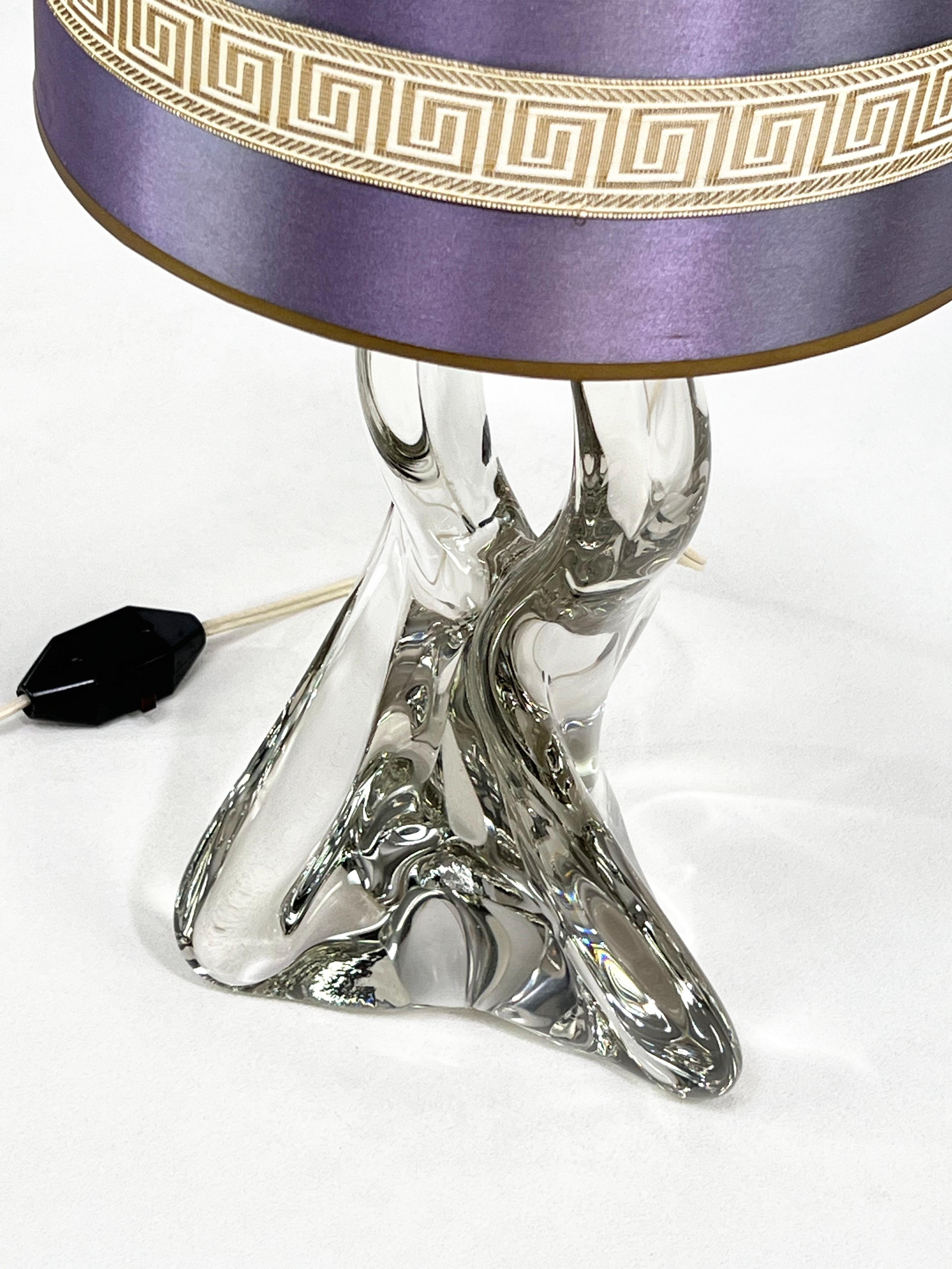 Cristal Lampe de table en cristal des années 1950 en vente
