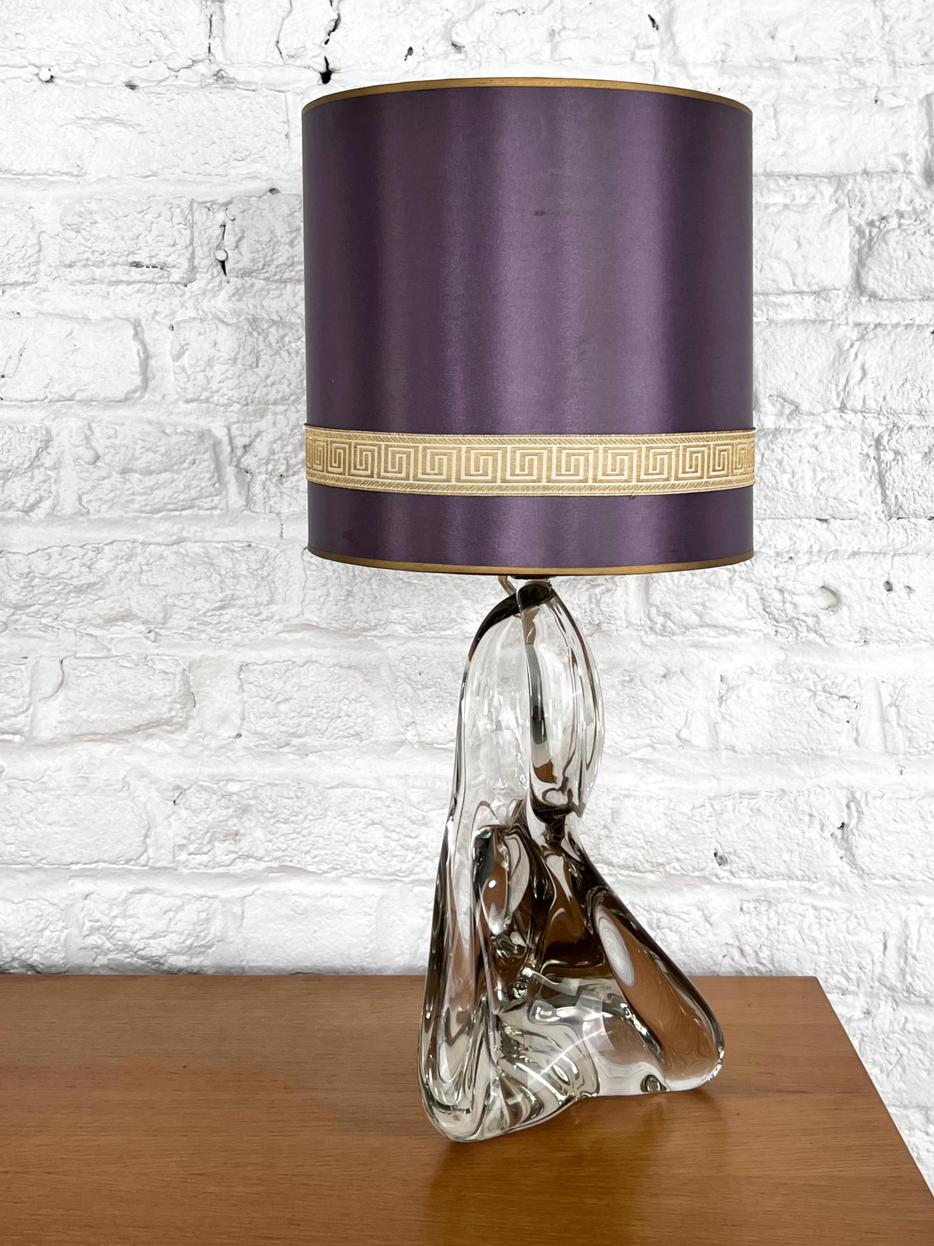 1950s Crystal Glass Table Lamp For Sale 3