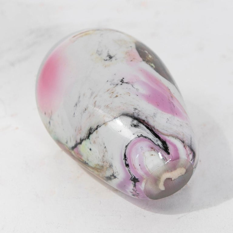 Paper Wait. Image 1950s Crystal Paperweight with Colours Decoration For Sale at 1stDibs