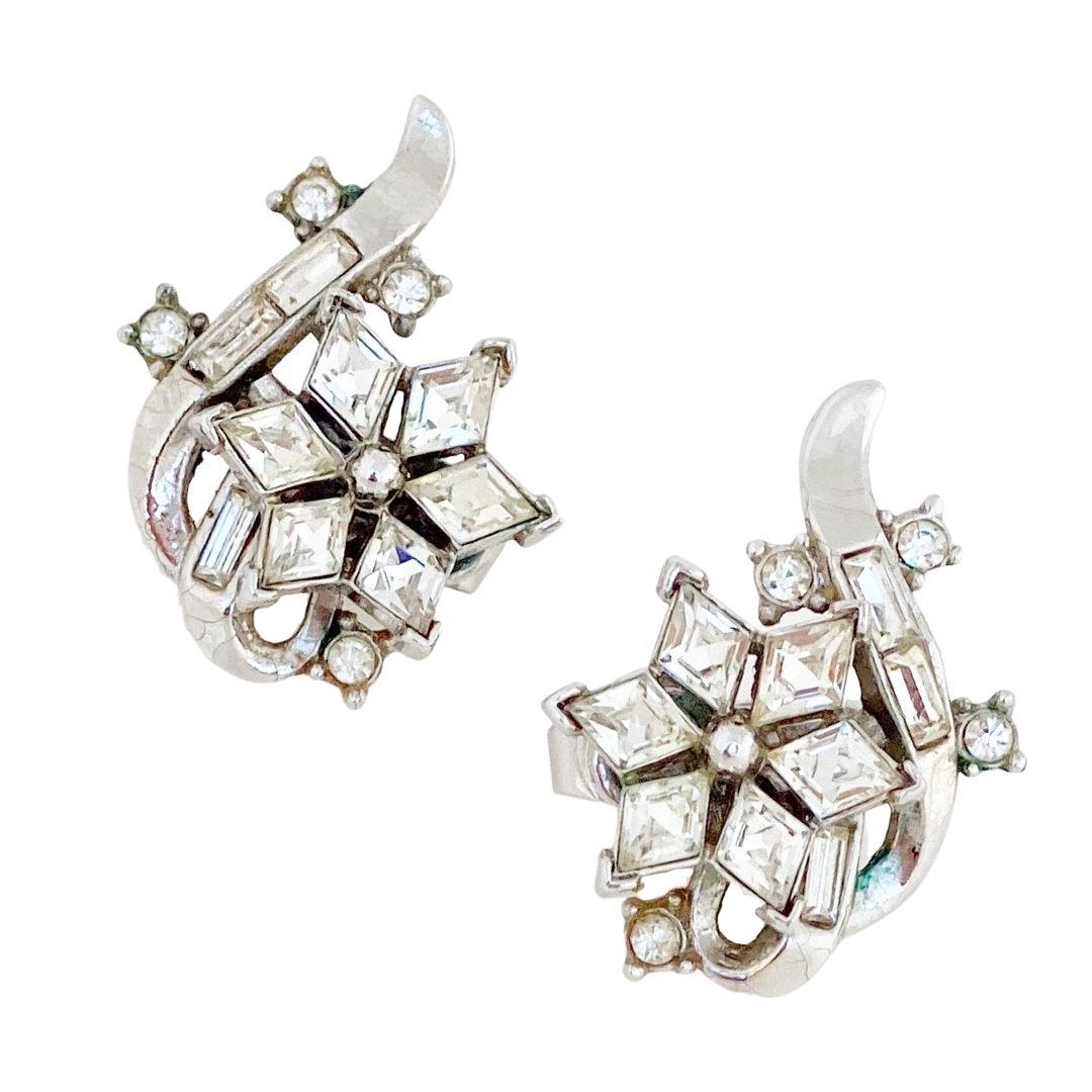 1950s Crystal Twinkle Series Earrings By Alfred Philippe For Crown Trifari