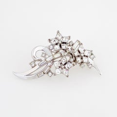 1950s Crystal Twinkle Series Floral Brooch By Alfred Philippe For Crown Trifari
