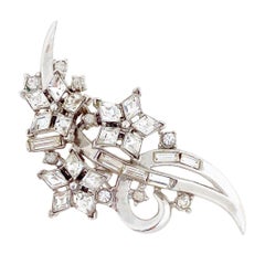 1950s Crystal Twinkle Series Floral Brooch By Alfred Philippe For Crown Trifari
