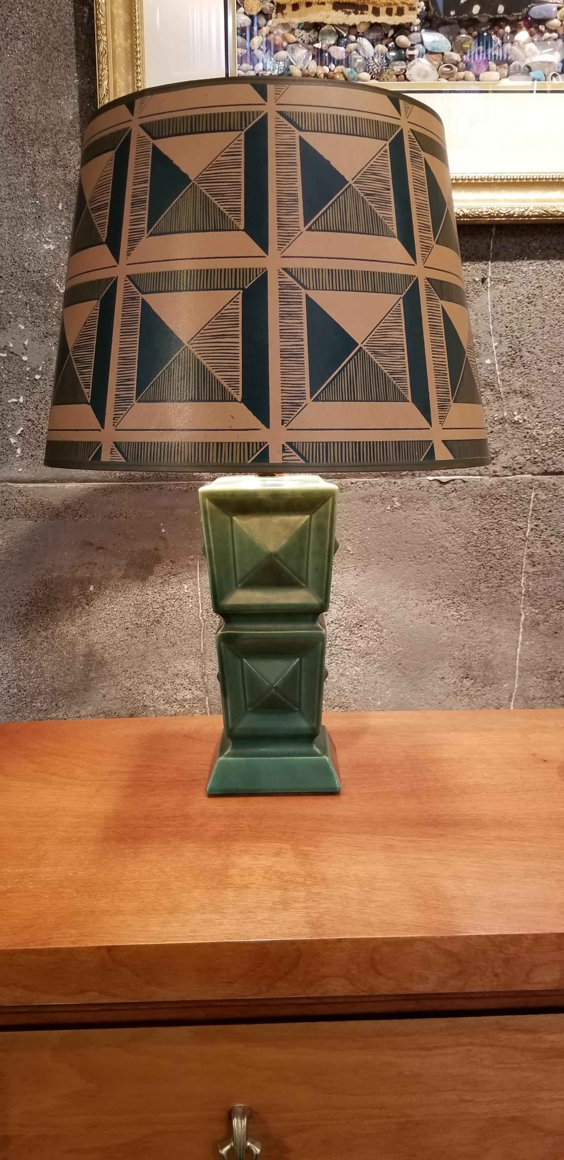 1950s Cubist Ceramic Table Lamp 5