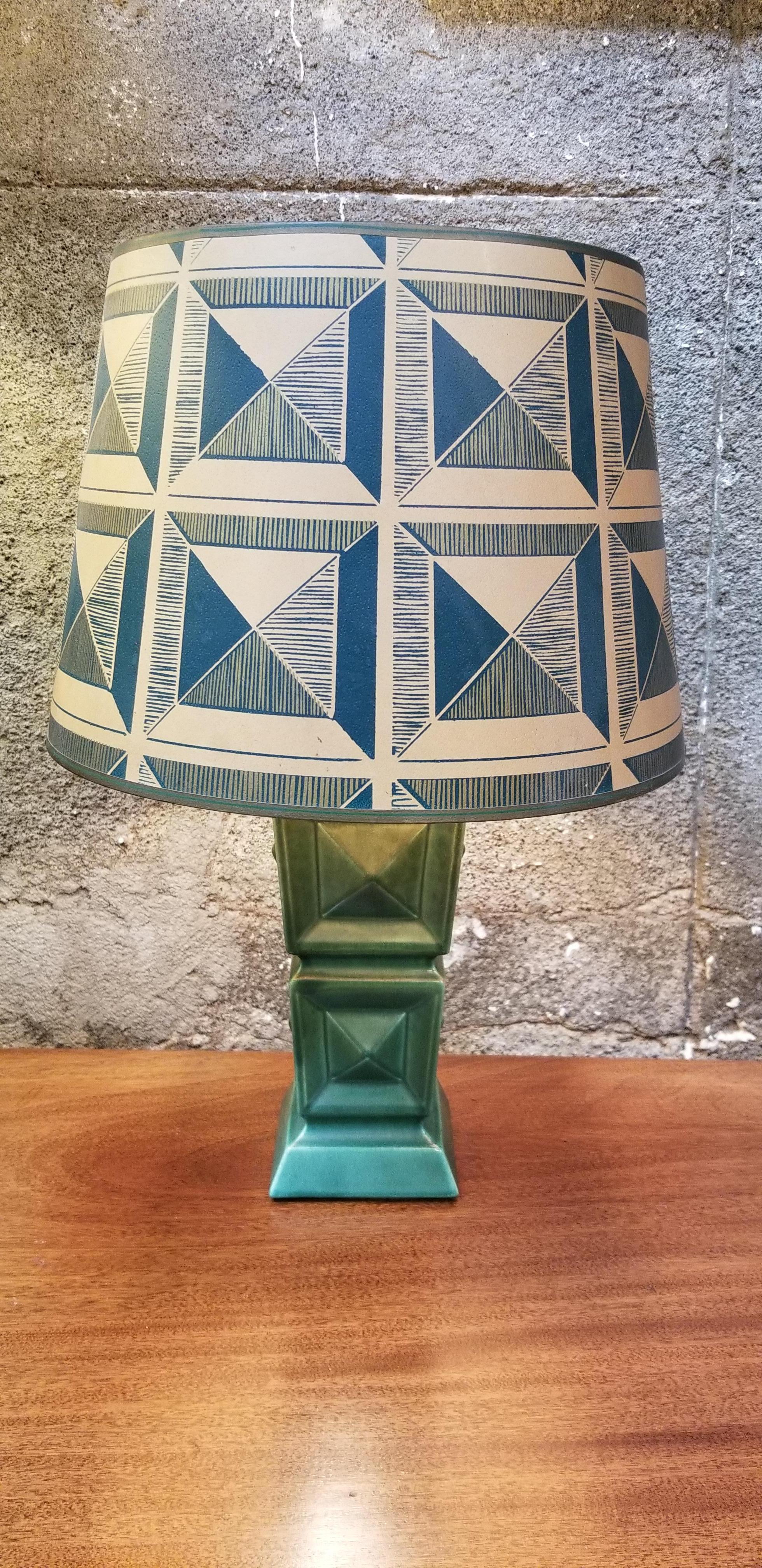 1950s Cubist Ceramic Table Lamp 3