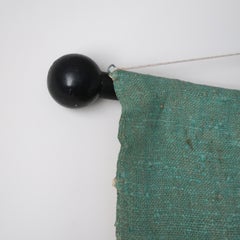 1950s Cubist Style Screen Printed Linen Wall Hanging, Bowl of Fruit Sailboats