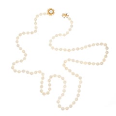 1950s Cultured Pearl Yellow Gold Necklace