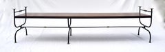 1950s Curule Form Iron &, Brass Bench in the Manner of Maison Jensen