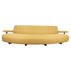 1950's Curved Oak Sofa